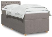 Κρεβάτι Boxspring με Στρώμα Taupe 90x190 εκ.Υφασμάτινο