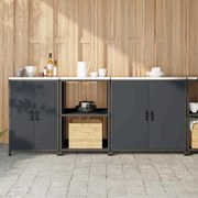 vidaXL Σετ Αποθήκευσης Κουζίνας με ράφι Άλλο 3 pcs Ανθρακί 210 x 50 x 92 εκ