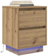 Κομοδίνο με φώτα LED Artisan Oak 38x34x50 cm 861299
