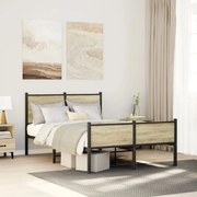 vidaXL Σκελετός Κρεβ. Χωρίς Στρώμα Sonoma Δρυς 120x200 εκ. Μεταλλικό
