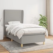 ΚΡΕΒΑΤΙ BOXSPRING ΜΕ ΣΤΡΩΜΑ ΑΝΟΙΧΤΟ ΓΚΡΙ 90X200 ΕΚ. ΥΦΑΣΜΑΤΙΝΟ 3128333