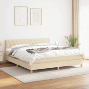 ΚΡΕΒΑΤΙ BOXSPRING ΜΕ ΣΤΡΩΜΑ ΚΡΕΜ 160X200 ΕΚ. ΥΦΑΣΜΑΤΙΝΟ 3140870