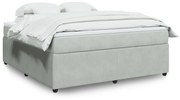 Κρεβάτι Boxspring με Στρώμα Ανοιχτό Γκρι 180x200 εκ. Βελούδινο - Γκρι