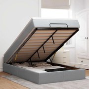 Οθωμανικό κρεβάτι με στρώμα ανοιχτό γκρι 120x200cm ύφασμα