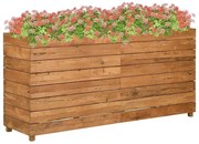 vidaXL Ζαρντινιέρα Υπερυψωμένη 150x40x72 εκ. Ανακυκλ. Ξύλο Teak/Ατσάλι