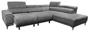 WOODWELL Ε983,2LMASSIMO Καναπές Αριστερή Γωνία Ανακλινόμενα Κεφαλάρια, Ηλεκτρ Συρόμενα καθίσματα, Ύφ.Γκρι 289x229x107cm H.74/90cm Ε983,2L