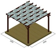 Ξύλινη πέργκολα με τεντόπανο 48,3εκ. - 300 x 400εκ