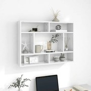 vidaXL Ραφιέρα Τοίχου Γυαλιστερό Λευκό 75x16x55 εκ. από Επεξ. Ξύλο