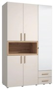 Ντουλάπα DONALD 3K2F1O Τρίφυλλη με Καθρέπτη Cashmere - Artisan Oak 135x57x227εκ. 135x57x227 εκ.