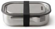 Κουτί φαγητού Black+Blum BAM-SS-L018, 1 l, ορθογώνιο, ασφαλές για φούρνο, χωρίς BPA, ανοξείδωτο ατσάλι, γκρι