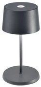 Επαναφορτιζόμενο Επιτραπέζιο Φωτιστικό LED Olivia Mini H22 Φ11 Zafferano-LD0860N3-Ανθρακί LD0860N3