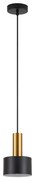 SE21-GM-4-MS1 ADEPT TUBE Gold Matt Pendant Black Metal Shade+