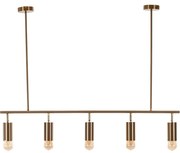 Artekko Iron Φωτιστικό Οροφής 5φωτο (Ε27) Μεταλλικό Χρυσό (110x10x85)cm Artekko 023-3350