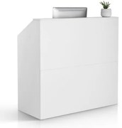 VEVOR Reception Desk Rectangular Front Counter Table 46.46 in White Office Table