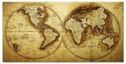 Πίνακας σε καμβά "Ancient World Map" Megapap ψηφιακής εκτύπωσης 120x60x3εκ.-GP033-0136