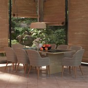 vidaXL Σετ Τραπεζαρίας Κήπου 9 τεμαχίων Καφέ από Συνθετικό Ρατάν