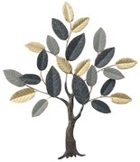 Διακοσμητικό Τοίχου Oliver 345-000014 71,5x84,5x4cm Grey-Black-Gold Inart Μέταλλο