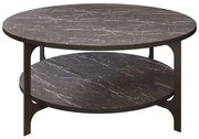 Τραπέζι Σαλονιού Versy 541HDL1212 90x36,8x90cm Marble Effect Black