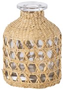 Βάζο Mandy 35629 Φ8,5x11,5cm Natural GloboStar Γυαλί,Bamboo