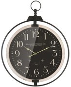 Ρολόι Τοίχου 15-00-94260 59,5x73x6,5cm Black-White Marhome Μέταλλο,Γυαλί