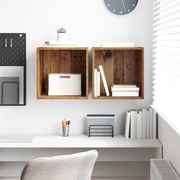 vidaXL Τοίχοι Ντουλάπια 2 Πακέτο - Παλιό Ξύλο - 37x37x37 εκ - Φτιαγμένο από Επεξεργασμένο Ξύλο