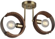 Φωτιστικό Οροφής - Πλαφονιέρα Manya 341LCA1134 55x29cm 2xE27 40W Brown-Gold Opviq