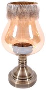 Κηροπήγιο 0025-18-020 1514-L 31cm Gold Metal, Glass