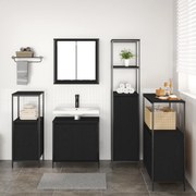vidaXL Σετ επίπλων μπάνιου 5 τμχ μαύρη δρυς από επεξεργασμένο ξύλο