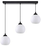 Φωτιστικό Οροφής Τρίφωτο Homelighting Swirl 77-8198 White/Black