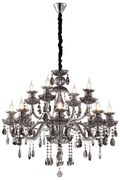 Artekko Artekko Chandelier Riky Πολυέλαιος 12φωτος Ανθρακί Κρύσταλλο (80x80x70)cm 023-3012