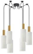 Φωτιστικό Οροφής Κρεμαστό Adept Tube 77-8653 12x300cm 6xE27 60W Gold-White Homelighting Μέταλλο,Γυαλί