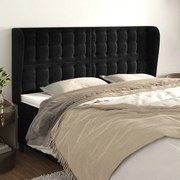 vidaXL Κεφαλάρι με Πτερύγια Μαύρο 203x23x118/128 εκ. Βελούδινο