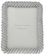 Κορνίζα Polyester Με Μπίλιες Ασημί-Λευκή 15x20εκ. Zen Collection 25.21.51512