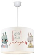 GIRLSCLUB 204-0010 Παιδικό Κρεμαστό Φωτιστικό Φιγούρα Μονόφωτο 1 x E27 IP20 Λευκό Ύφασμα-Μ28 x Π28 x Υ70cm Globostar 204-0010 Λευκό