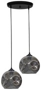 Φωτιστικό Οροφής Pop 02-0390 2/Ε27 Μπάλες Φ20cm Φ36x85cm Fume-Black Heronia Μέταλλο,Γυαλί