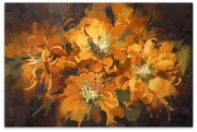 Πίνακας σε καμβά "Orange Flowers" Megapap ψηφιακής εκτύπωσης 120x60x3εκ.