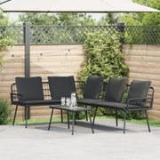 vidaXL Γωνιακός Καναπές Μαύρος 231x173x78 εκ. Πολυ Ρατάν
