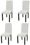 vidaXL Κάλυμμα Καρέκλας Ελαστικό Ίσιο 4 τεμ. Κρεμ