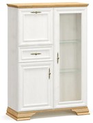 Βιτρίνα Jaden  golden oak-λευκό antique 93,5x39x133εκ