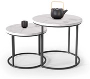 OREO set of two c. tables - white marble / black DIOMMI V-CH-OREO-LAW-BIAŁY_MARMUR