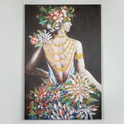 ΠΙΝΑΚΑΣ ΚΑΜΒΑΣ ΓΥΝΑΙΚΑ ΜΕ ΛΟΥΛΟΥΔΙΑ 80x120x3.5cm