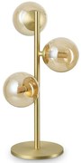 Φωτιστικό Επιτραπέζιο Perlage 322759 24x43cm 3xG9 15W Brass-Amber Ideal Lux