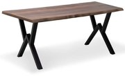 Τραπέζι Walter 0212167 140x80x75cm Walnut-Black Mdf,Μέταλλο