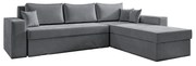 Καναπές Γωνιακός ArteLibre Αναστρέψιμος CAHABON Γκρι 250x210x79cm