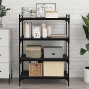 vidaXL Δίσκος Βιβλιοθήκης 4 pcs Μαύρο 100 x 40 x 1.5 εκ. Μοριοσανίδα