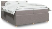 vidaXL Κρεβάτι Boxspring με Στρώμα Taupe 200x200 εκ. Υφασμάτινο