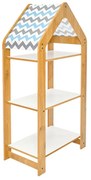 Ραφιέρα Montessori Zoilen I pakoworld λευκό-φυσικό-μπλε mdf 50x30x100εκ (1 τεμάχια)