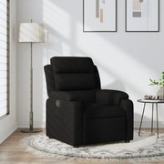 vidaXL Πολυθρόνα με Ανακλινόμενη Πόρτα Μαύρη Υφασμάτινη