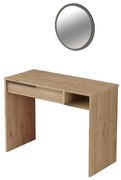 Dressing table with mirror Dorjie melamine natural-dark grey 100x44.5x75cm 100x44.5x75 εκ.