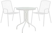 Σετ Κήπου Τραπεζαρία Watson - Pomedon 3 τεμ Λευκό Μέταλλο 60x60x70 εκ.